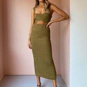 Shona Joy Simone Cross Over Midi Dress